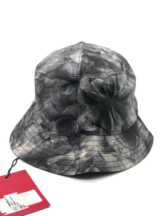 Valentino Garavani Nylon Grey Floral Rose Print Bucket Rain Hat $295 main image 9